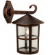 1 Light Outdoor Wall Lantern Downlight Bronze IP44, E27