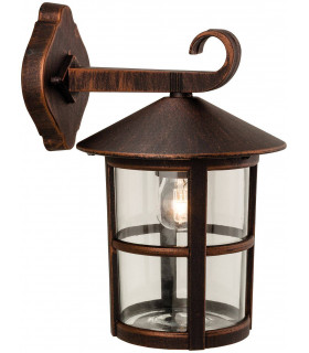 1 Light Outdoor Wall Lantern Downlight Bronze IP44, E27