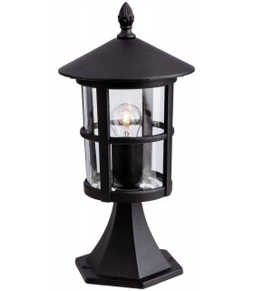 1 Light Outdoor Lantern Pillar Black IP44, E27