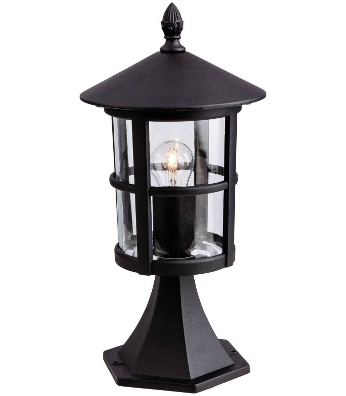 1 Light Outdoor Lantern Pillar Black IP44, E27