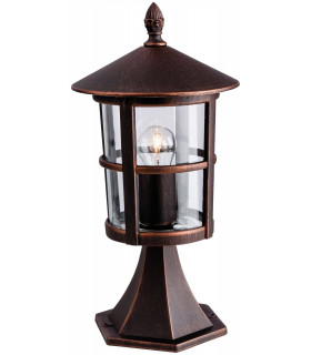 1 Light Outdoor Lantern Pillar Bronze IP44, E27