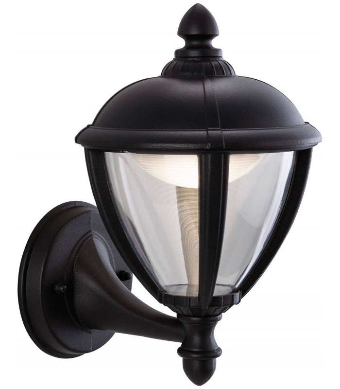 LED Outdoor Wall Lantern Uplight Black IP44