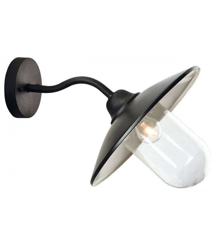1 Light Outdoor Fisherman Dome Wall Light Black IP44, E27