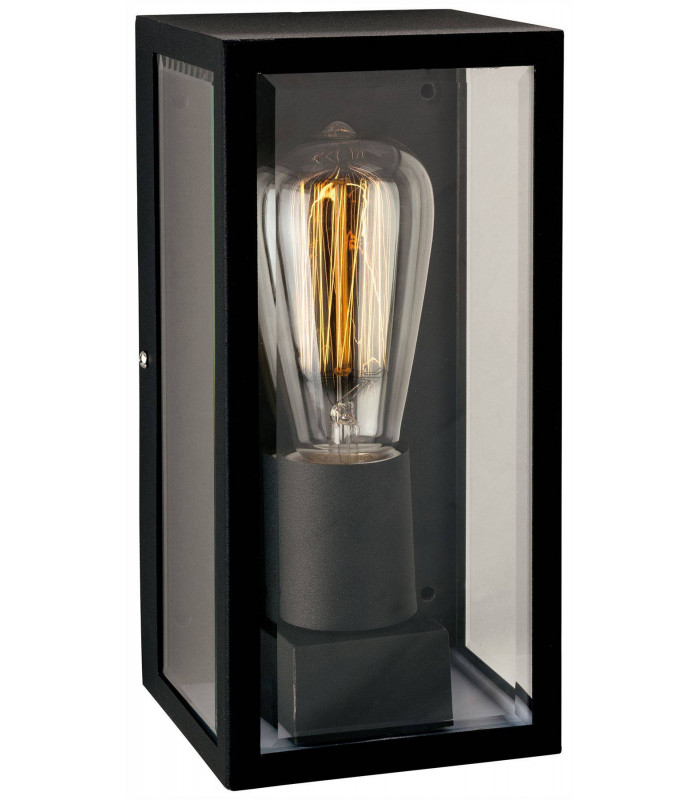 1 Light Outdoor Wall Lantern Black IP44, E27