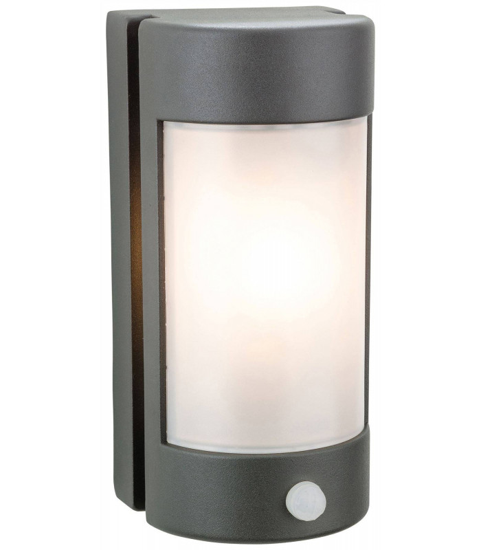 1 Light Outdoor Wall Light Light, PIR Graphite, Opal Polycarbonate Diffuser IP44, E27