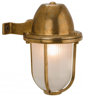 1 Light Outdoor Wall Light Solid Brass, Frosted Glass IP64, E27
