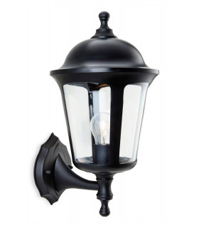 1 Light Outdoor Wall Lantern - Uplight Black IP44, E27