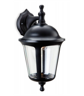 1 Light Outdoor Wall Lantern - Downlight Black IP44, E27