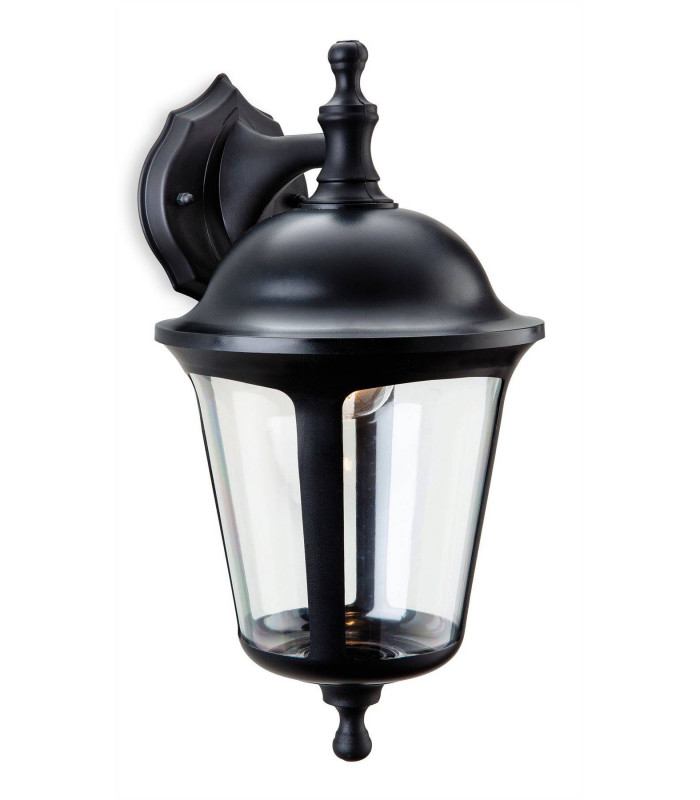 1 Light Outdoor Wall Lantern - Downlight Black IP44, E27