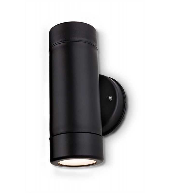 2 Light Outdoor Wall Light Black Resin IP44, GU10