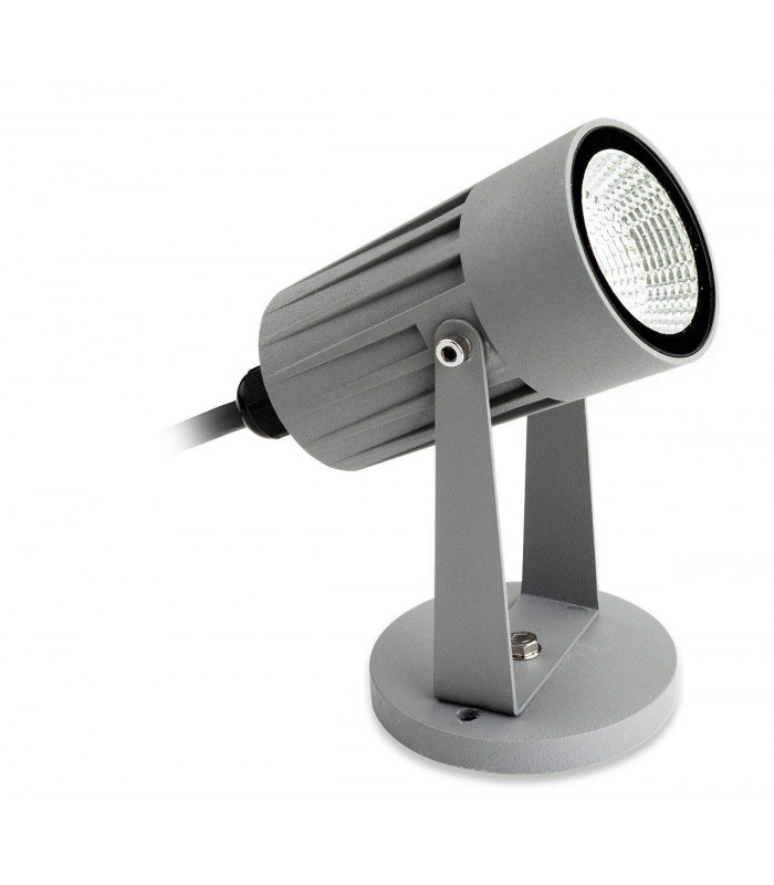 LED 1 Light Outdoor Wall Light & Spike Spot Silver IP44