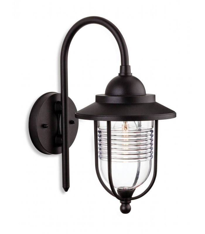 1 Light Outdoor Wall Lantern Black IP44, E27