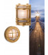 1 Light Outdoor Wall Light Brass, Frosted Glass IP64, E27