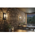 1 Light Outdoor Wall Lantern Graphite, Clear Glass IP54, E27