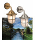 1 Light Outdoor Wall Light Brass, Frosted Glass IP64, E27