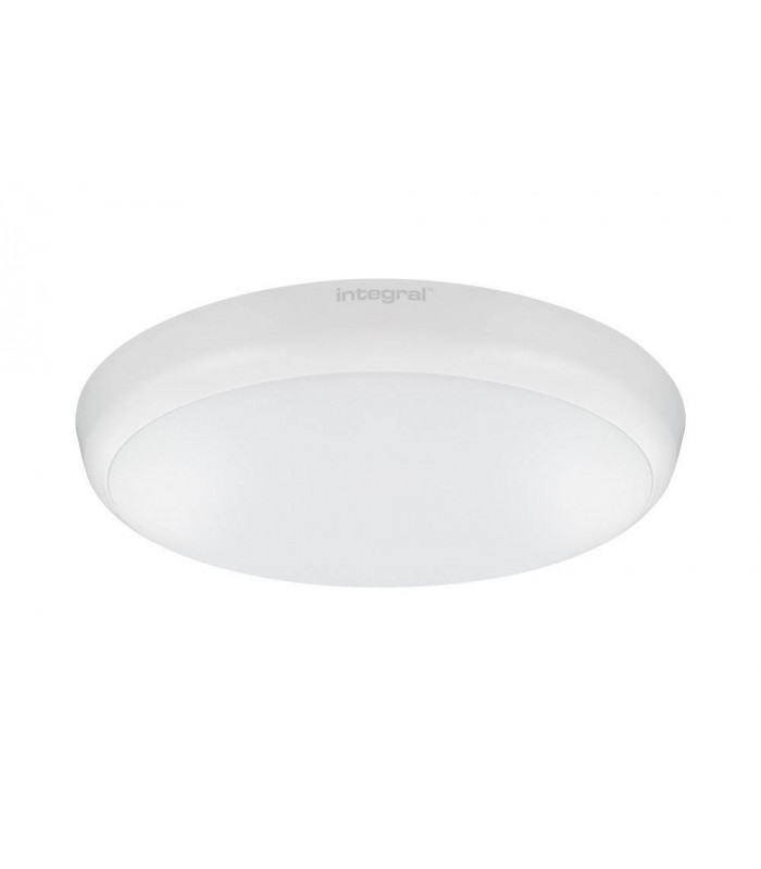 LED Flush Ceiling / Wall Light 12W 4000K 1056lm IK10 3hr Emergency / Sensor Matt White IP54