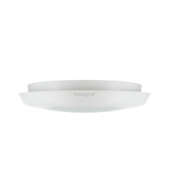 LED Flush Ceiling / Wall Light 18W 4000K 1584lm IK10 Sensor Matt White IP54