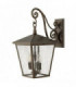 4 Light Outdoor Large Wall Lantern Light Regency Bronze IP44, E14