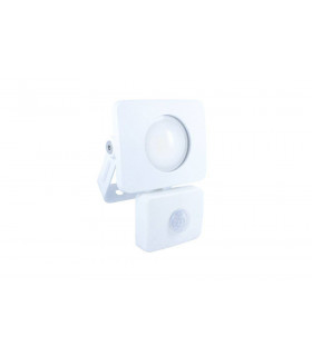 LED Floodlight 10W 4000K 850lm PIR sensor Matt White IP64