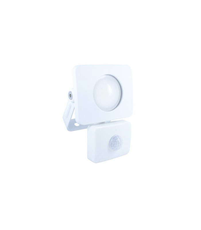 LED Floodlight 10W 4000K 850lm PIR sensor Matt White IP64