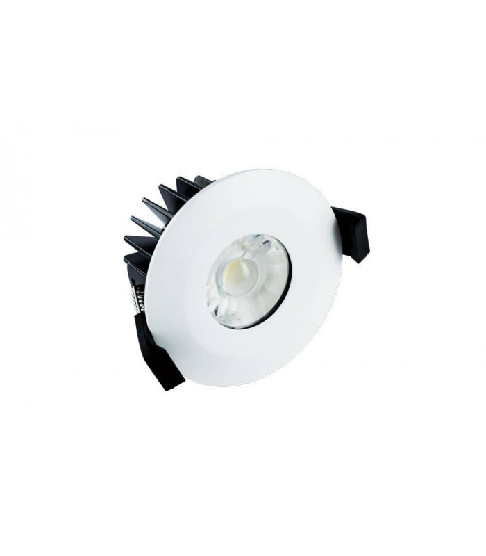 LED Low Profile IP65 Fire Rated Downlight Recessed Spotlight 8.5W 3000K 640lm Dimmable Matt White IP65