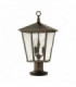 3 Light Outdoor Pedestal Light Regency Bronze IP44, E14