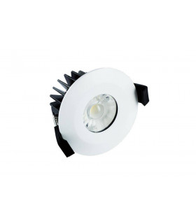 LED Low Profile IP65 Fire Rated Downlight Recessed Spotlight 10W 850lm 4000K Dimmable Matt White IP65