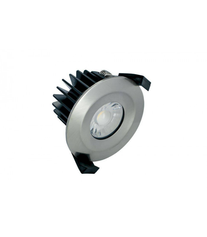 LED IP65 Fire Rated Downlight Recessed Spotlight 10W 4000K 850lm Dimmable bezel Satin Nickel IP65