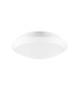 LED Flush Ceiling Light Bulkhead 24W 4000K 2400lm IK10  3hr Emergency Matt White IP66