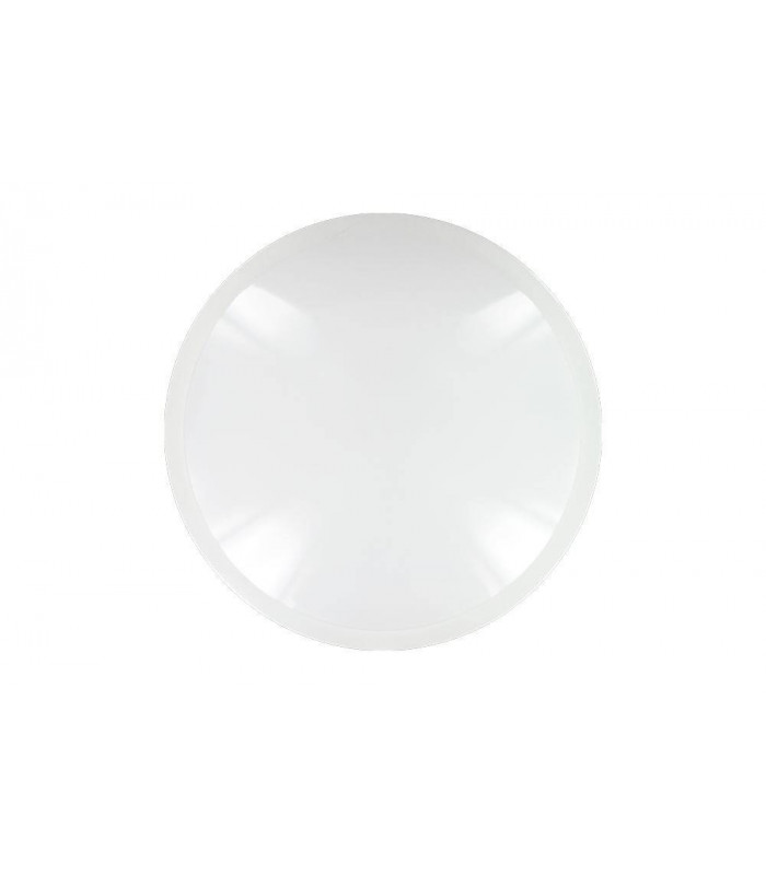 LED Flush Ceiling Light Bulkhead 24W 4000K 2400lm IK10  3hr Emergency Matt White IP66