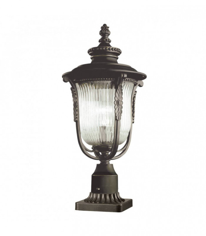 1 Light Outdoor Pedestal Light Rubbed Bronze IP44, E27