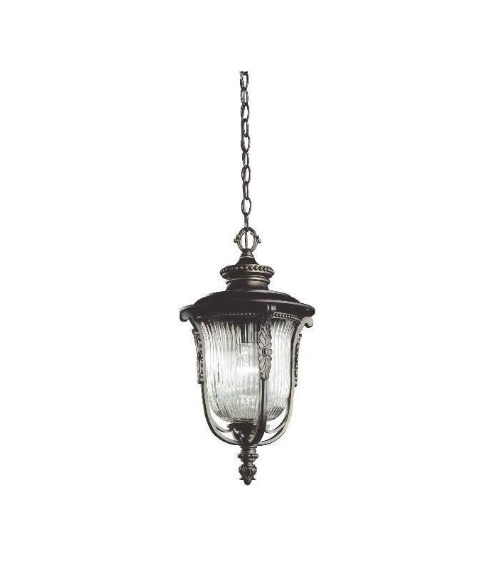 1 Light Outdoor Ceiling Chain Lantern Rubbed Bronze, E27