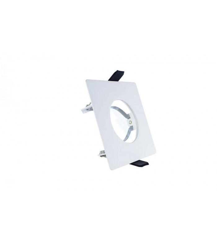 LED Fire Rated Static Downlight Recessed Spotlight Square GU10 Holder Matt White IP65