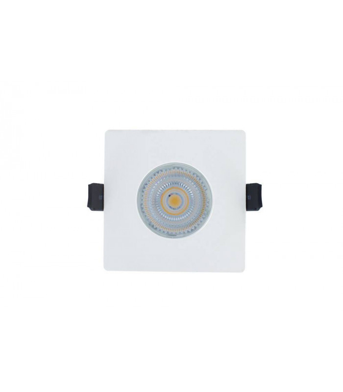 LED Fire Rated Static Downlight Recessed Spotlight Square GU10 Holder Bracket Matt White IP65