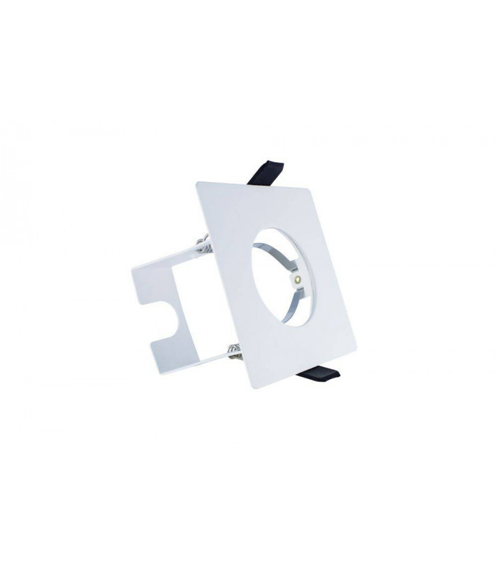 LED Fire Rated Static Downlight Recessed Spotlight Square GU10 Holder Bracket Matt White IP65