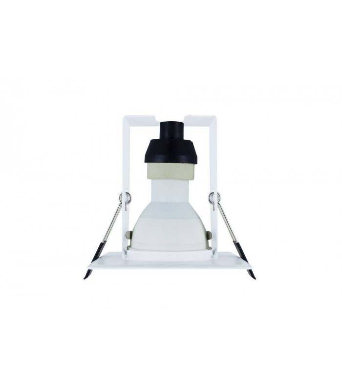 LED Fire Rated Static Downlight Recessed Spotlight Square GU10 Holder Bracket Matt White IP65