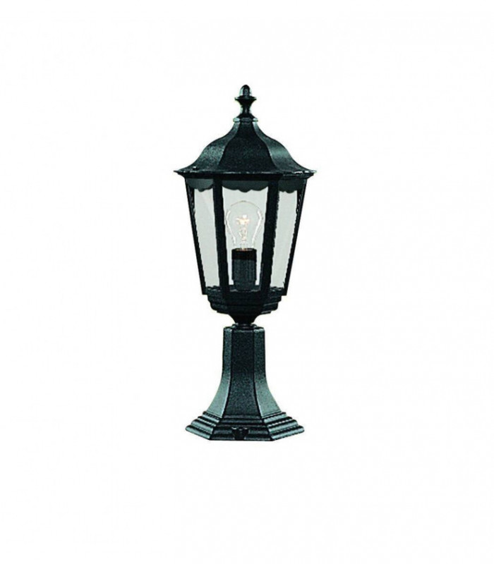1 Light Outdoor Pedestal Light Black IP44, E27