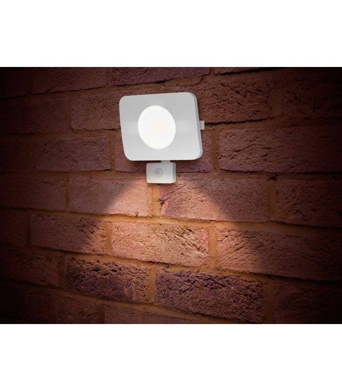 LED Floodlight 50W 4000K 4500lm PIR Sensor Matt White  IP64