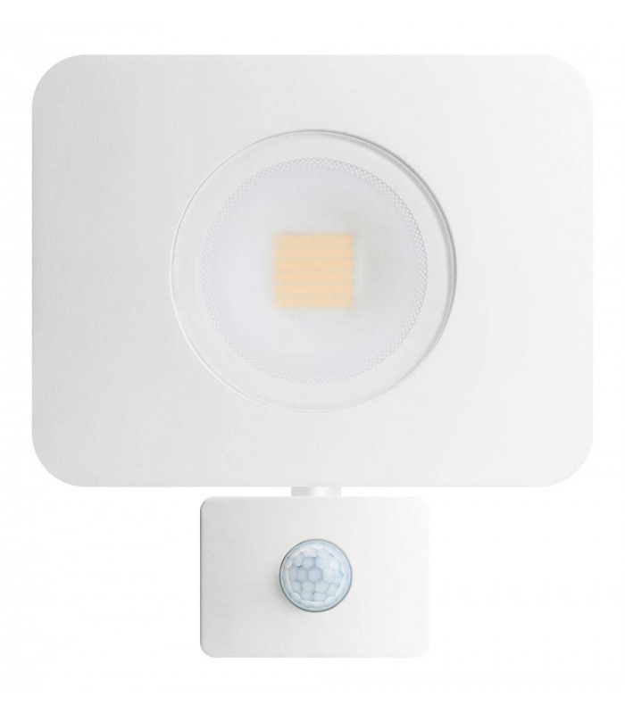 LED Floodlight 50W 4000K 4500lm PIR Sensor Matt White  IP64