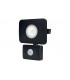 LED Floodlight 20W 4000K 1800lm PIR Sensor  Matt Black  IP64