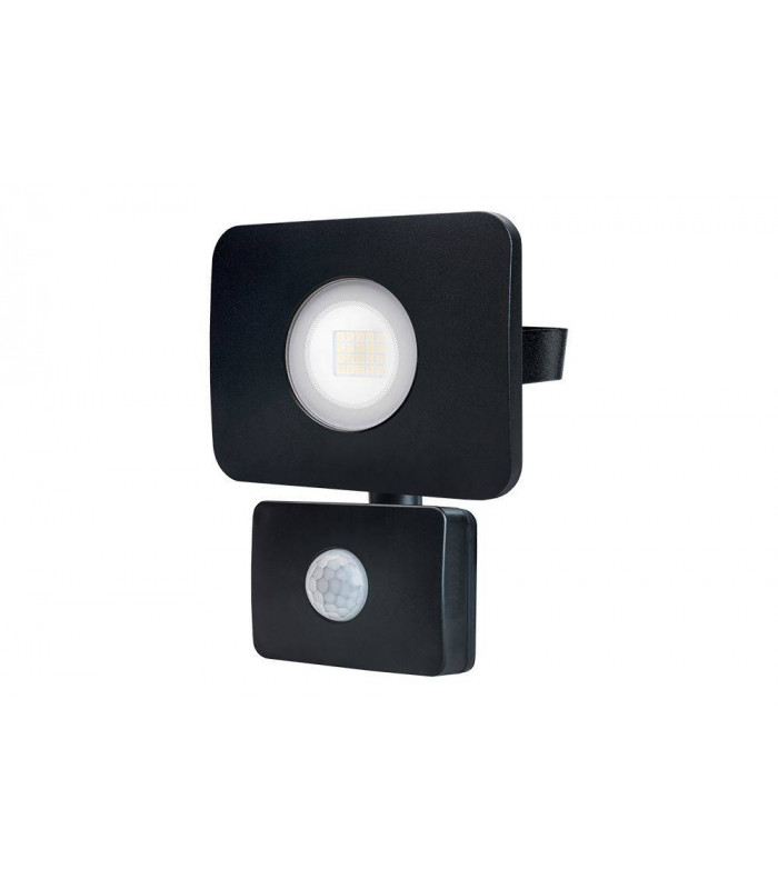 LED Floodlight 20W 4000K 1800lm PIR Sensor  Matt Black  IP64