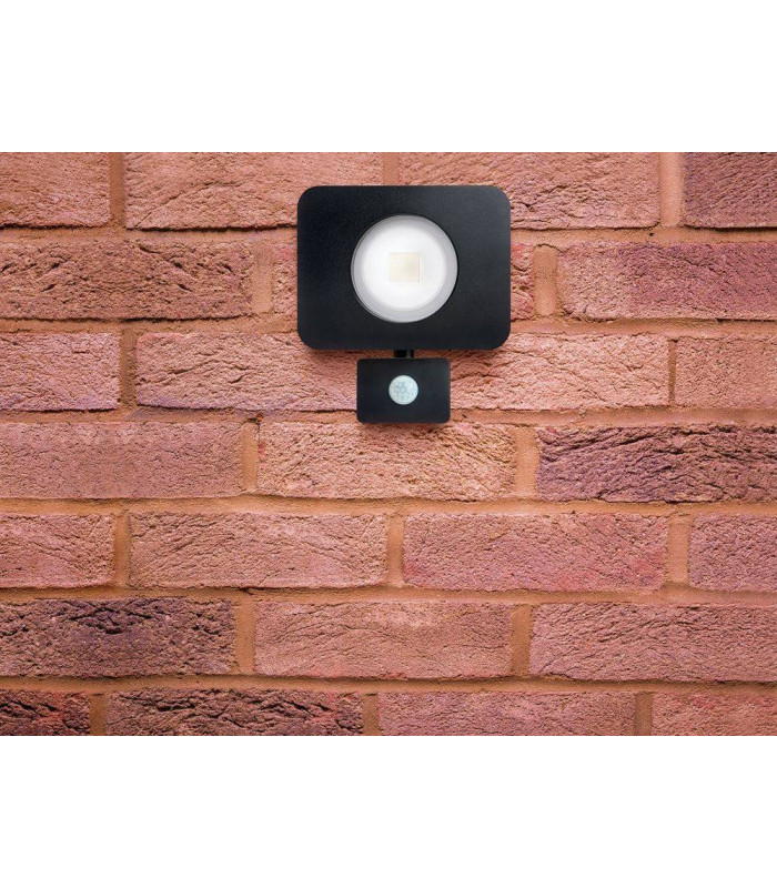 LED Floodlight 50W 4000K 4500lm PIR Sensor Matt Black  IP64