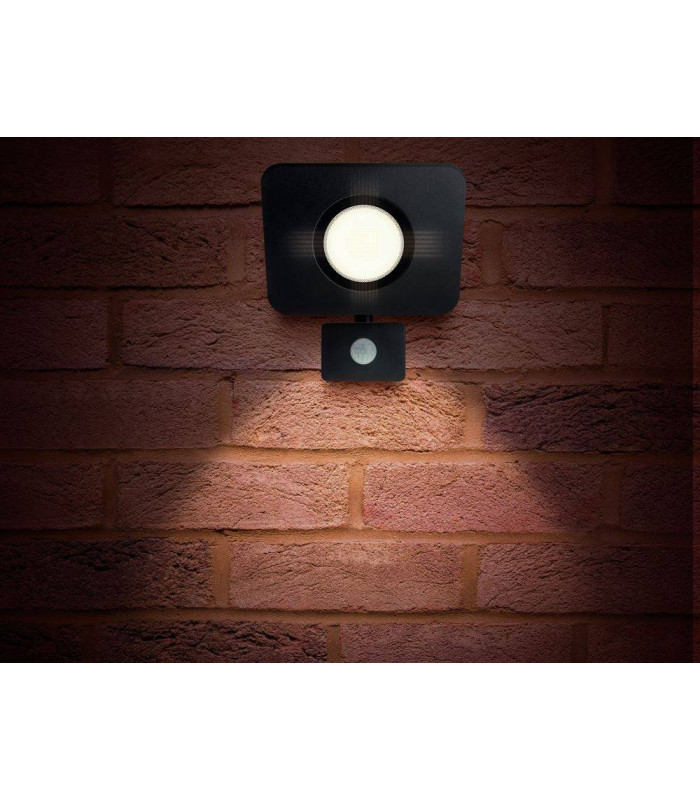 LED Floodlight 50W 4000K 4500lm PIR Sensor Matt Black  IP64