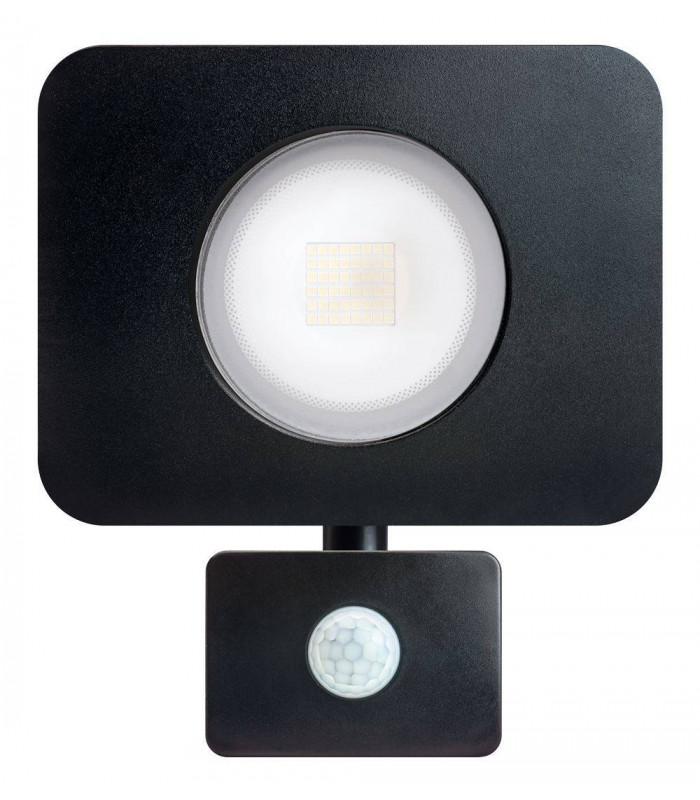 LED Floodlight 50W 4000K 4500lm PIR Sensor Matt Black  IP64