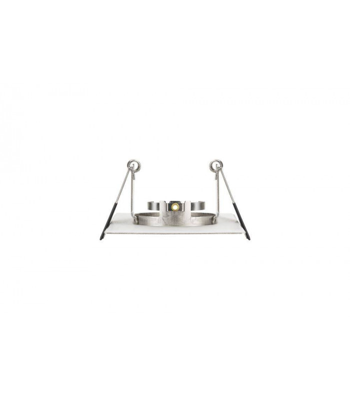 LED Fire Rated Static Downlight Recessed Spotlight Square GU10 Holder Satin Nickel IP65