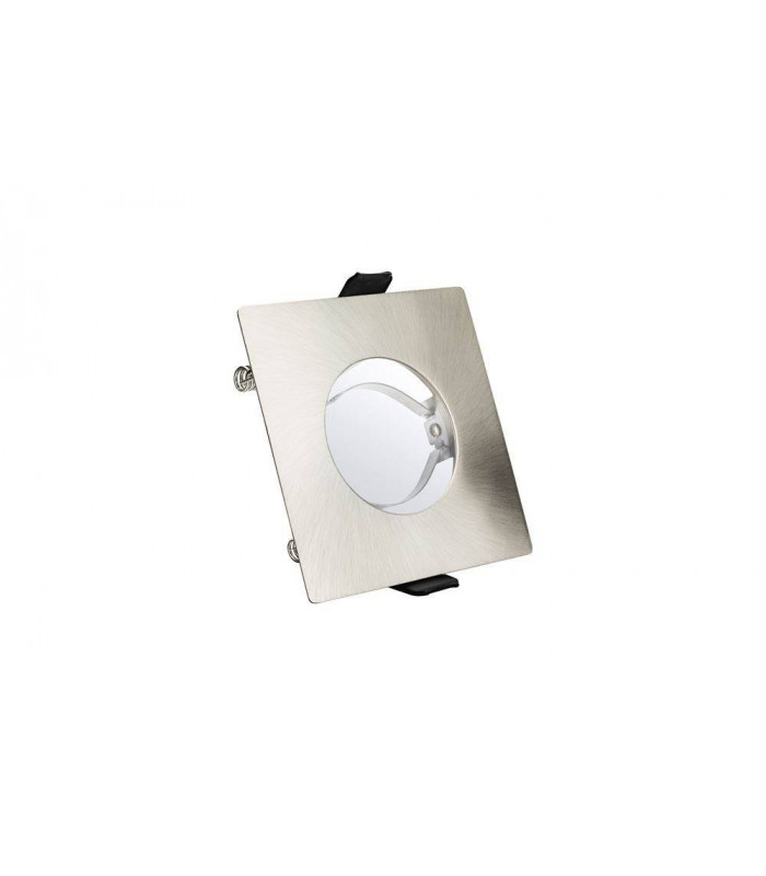 LED Fire Rated Static Downlight Recessed Spotlight Square GU10 Holder Satin Nickel IP65