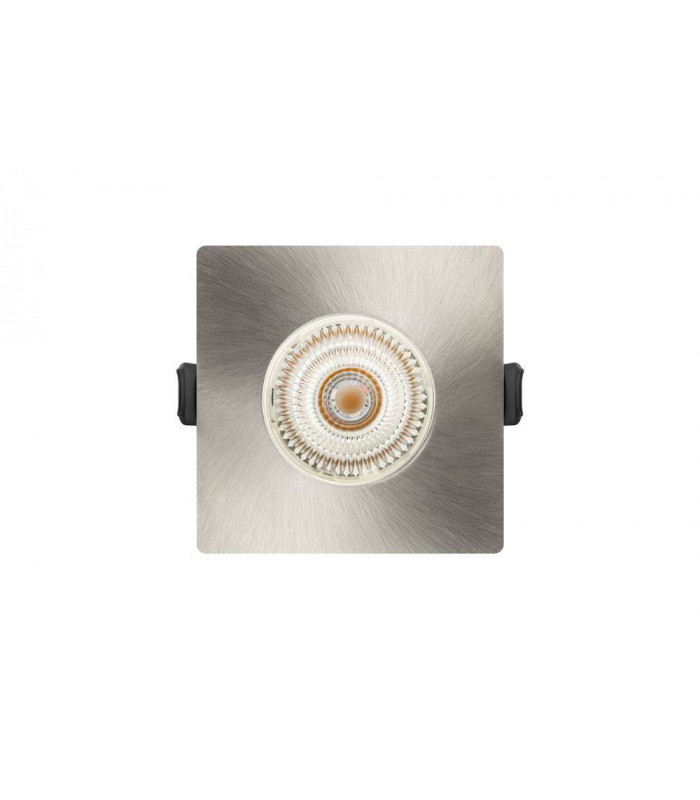 LED Fire Rated Static Downlight Recessed Spotlight Square GU10 Holder Satin Nickel IP65