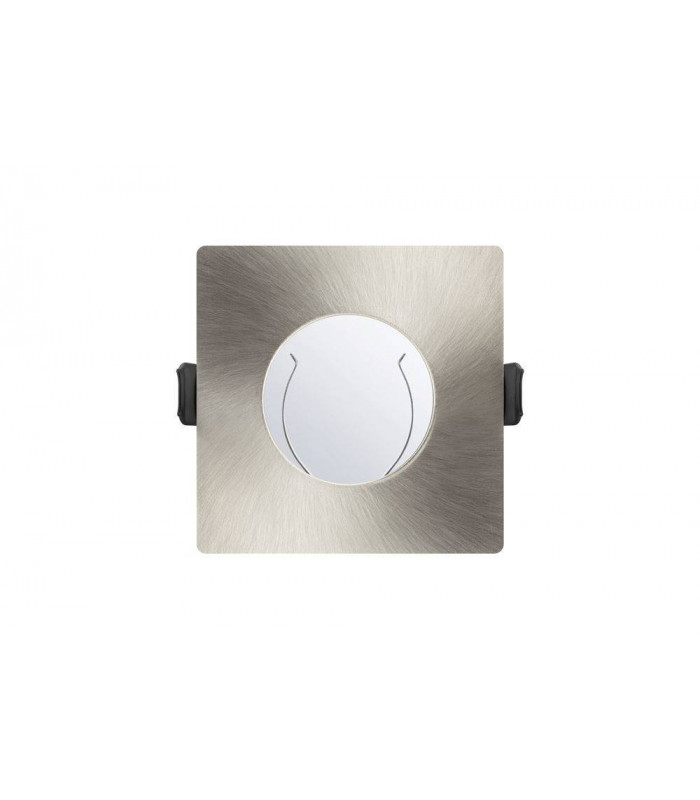 LED Fire Rated Static Downlight Recessed Spotlight Square GU10 Holder Satin Nickel IP65