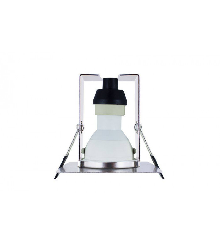 LED Fire Rated Static Downlight Recessed Spotlight Square GU10 Holder Bracket Satin Nickel IP65
