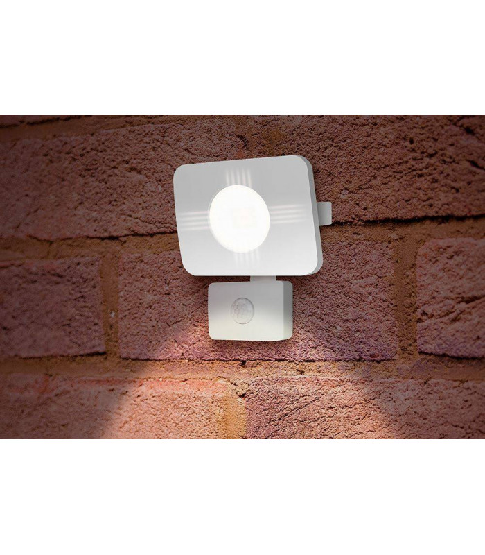 LED Floodlight 20W 4000K 1800lm PIR Sensor Matt White  IP64